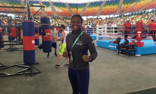 La boxeuse Tallya Brillaux aux Jeux Olympiques de la Jeunesse