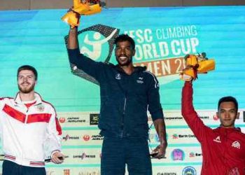 Bassa Mawem remporte de la Coupe du monde de vitesse d’escalade