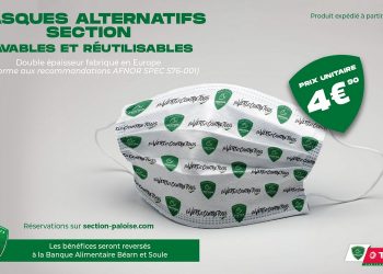 Top 14 : Pau propose des masques aux couleurs du club