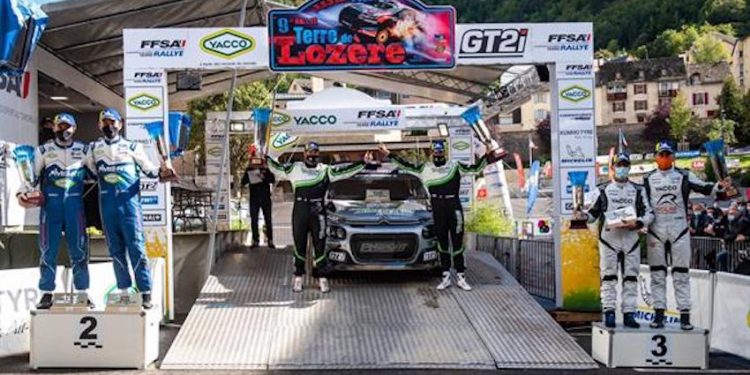 Le podium du 9e Rallye Terre de Lozère