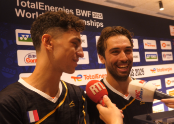Badminton : Eloi Adam – Léo Rossi, tout sourires !