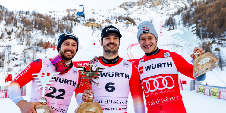 Ski alpin : triplé suisse au géant de Val d’Isère !